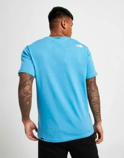 The North Face Logo T-Shirt Herre Blå -Herretoj Salg jd 616445 d