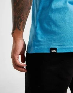 The North Face Logo T-Shirt Herre Blå -Herretoj Salg jd 616445 f