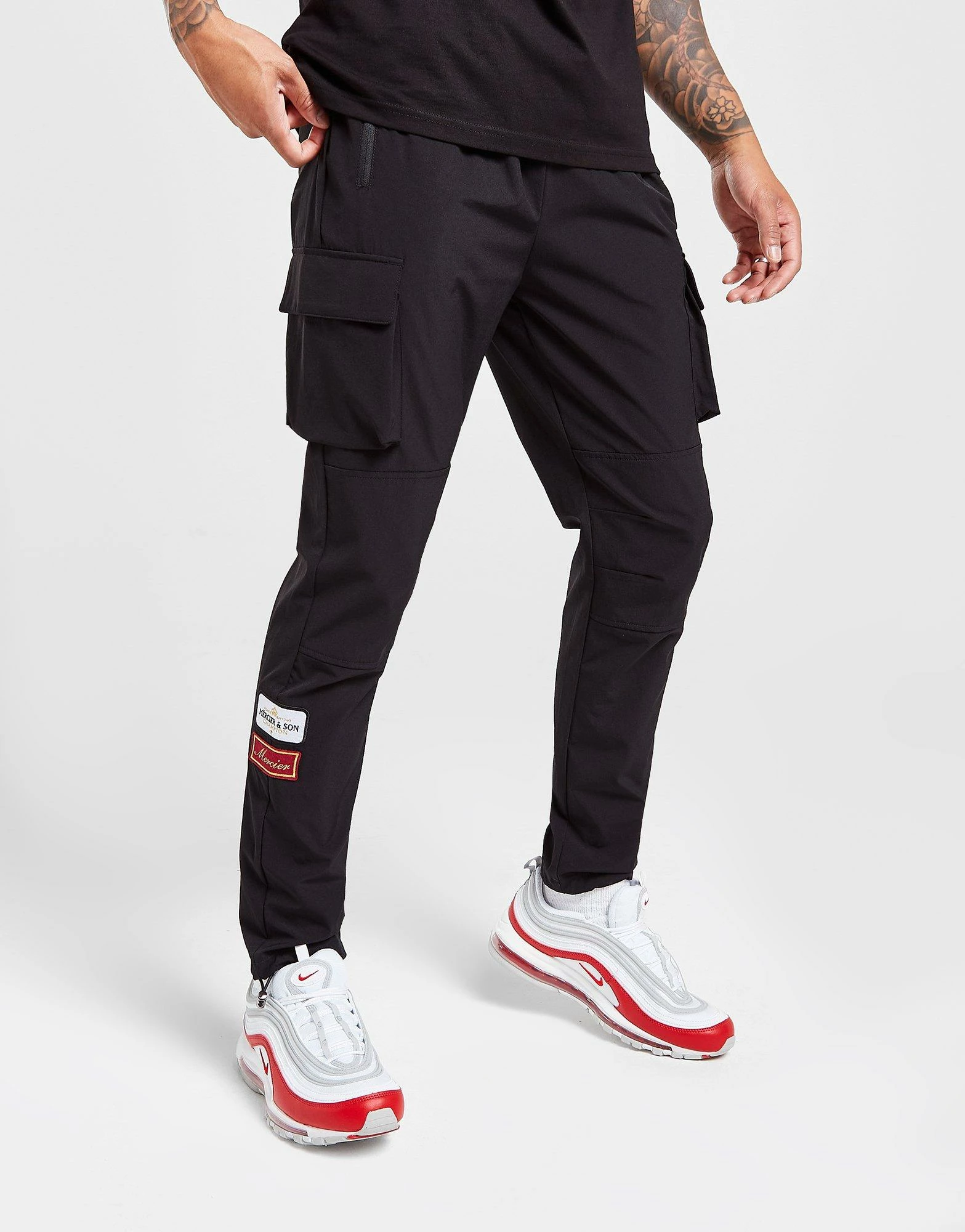 MERCIER Badge Cargo Bukser Herre Sort 4 MERCIER Badge Cargo Bukser Herre Sort - Billede 2