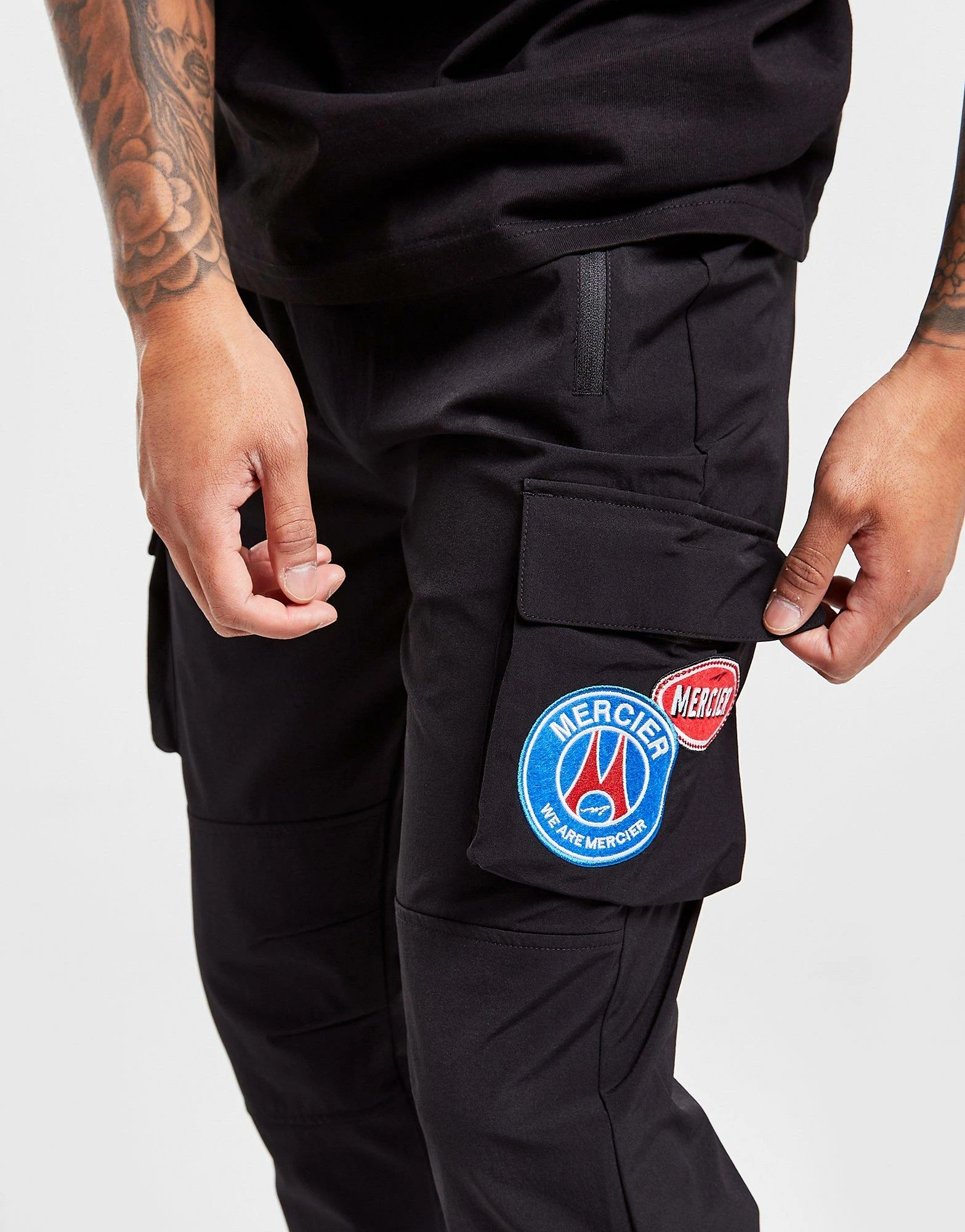 MERCIER Badge Cargo Bukser Herre Sort 5 MERCIER Badge Cargo Bukser Herre Sort - Billede 3