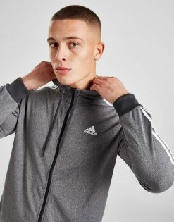 Adidas Badge Of Sport 3-Stripes Hoodie Grå
