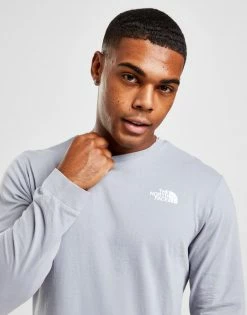 The North Face Simple Dome Langærmet T-Shirt Herre Grå -Herretoj Salg unnamed file 52